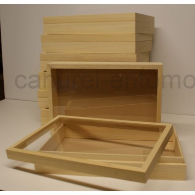 Boite vitrée en bois naturel
