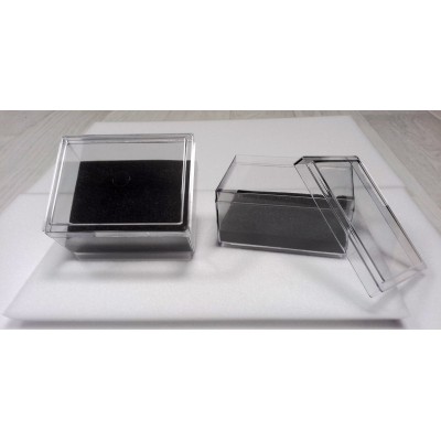 Lot de 10 Boites transparentes cristal Emalène noire 70 x 90 x 48 mm