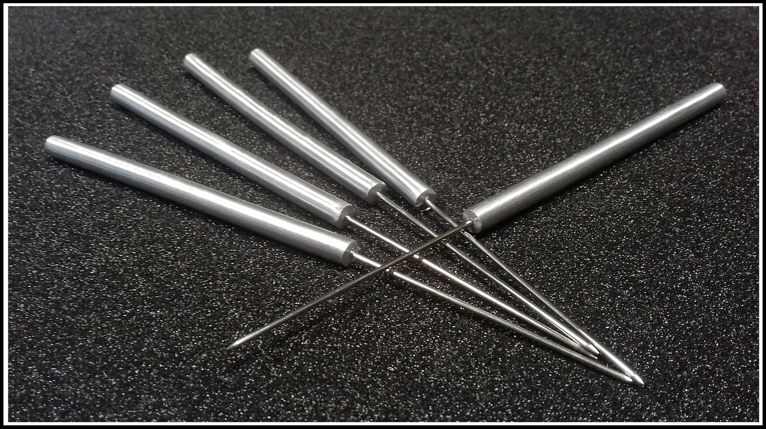 Aiguille dissection montée inox, manche aluminium